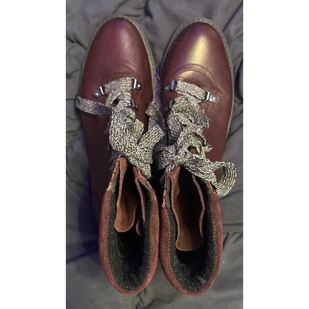 NEW Sam Edelman Women's Burgundy Leather Lace-Up Combat Ankle Boots Size 9